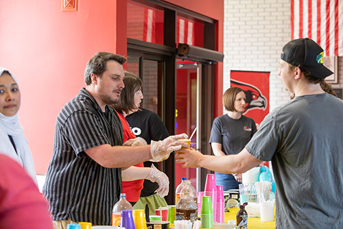 Students got soda floats during finals week.