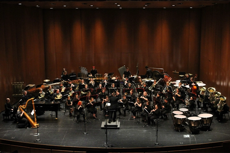 SEMO Concert Band performing as an ensemble in an auditorium