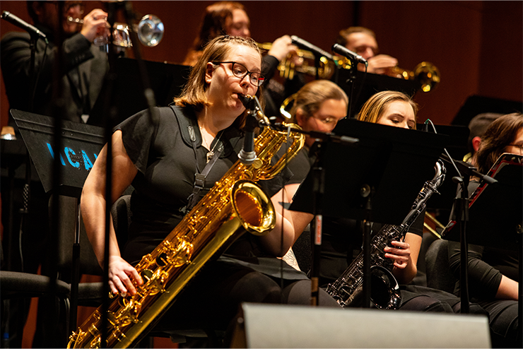 Jazz Band playing for a concert at Southeast Concert
