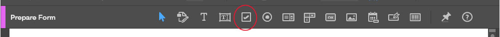 screenshot of prepare form fields toolbar