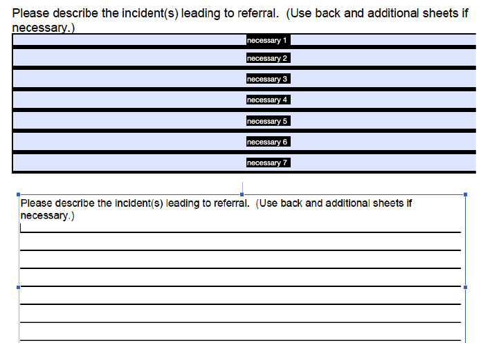 screenshot of bugged form fields in Adobe Acrobat