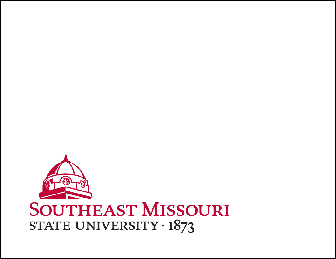 white notecard example with Southeast logo in bottom corner
