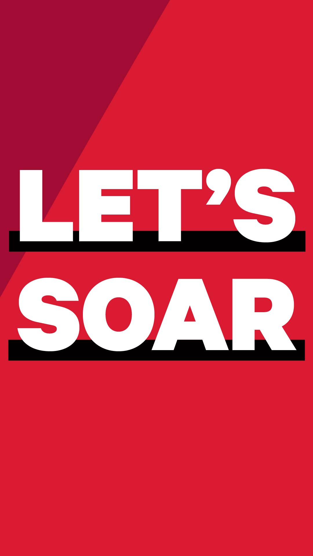 red background with the text "Let's Soar."