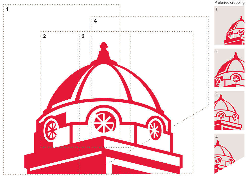 an example of the dome supergraphic showing how it could be cropped for various uses