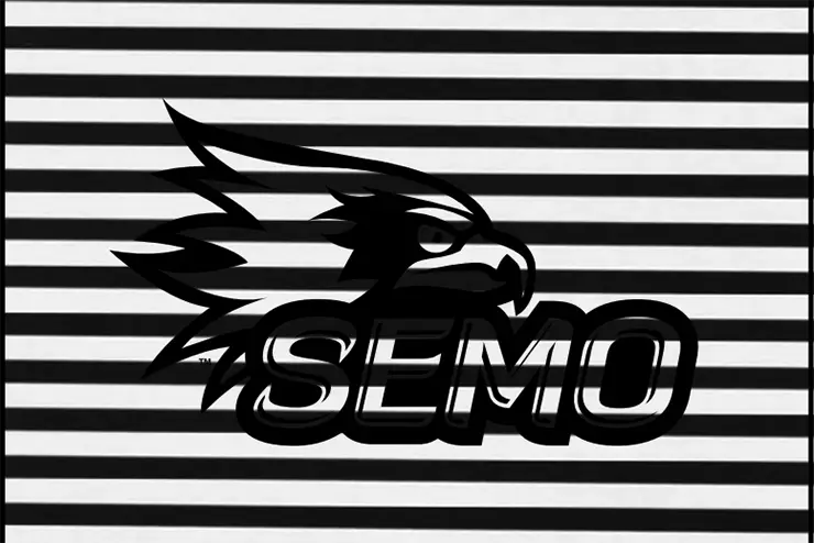 a visual representation of the incorrect usage of the one-color spirit logo over a patterend background