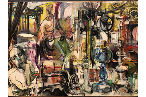 Charles Keller's painting Flea Market done in 1968.