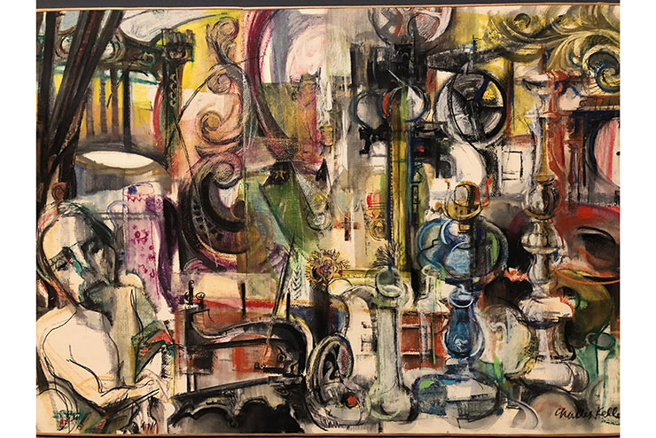 Charles Keller's painting Flea Market done in 1968.