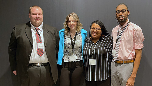Group portrait of the four Southeast students who participated in the 37th Annual Missouri Governor’s Student Leadership Forum.