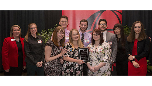 Image of Southeast students receiving a Student Life and Leadership Award.