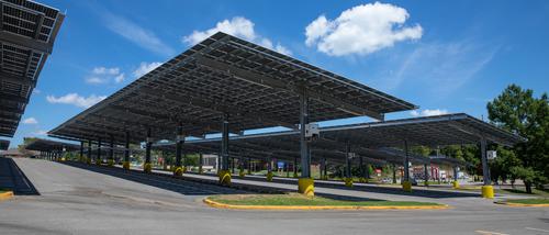 Solar Panels in front of the Show Me Center