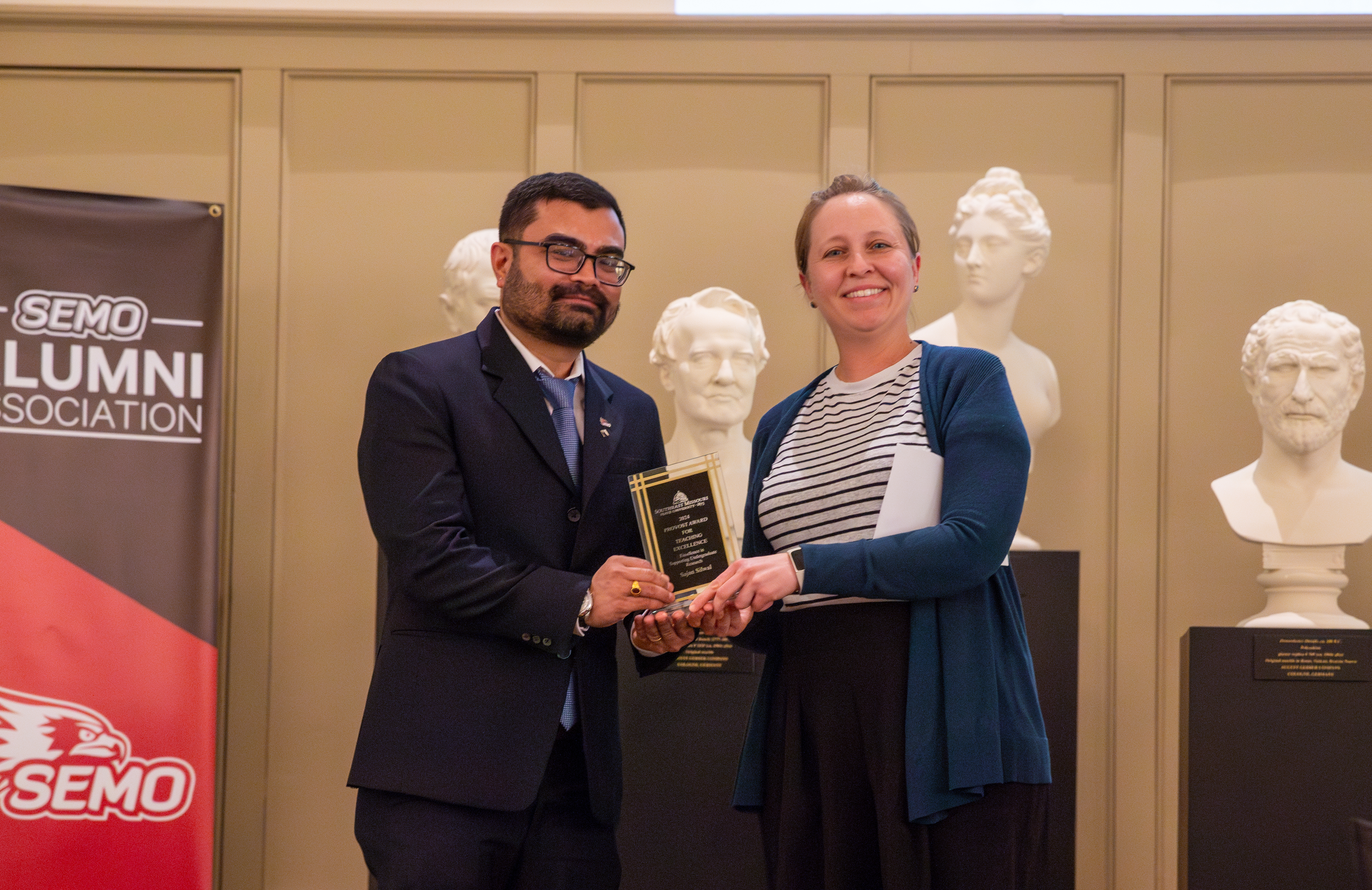 Sajan Silwal receiving his teaching award.