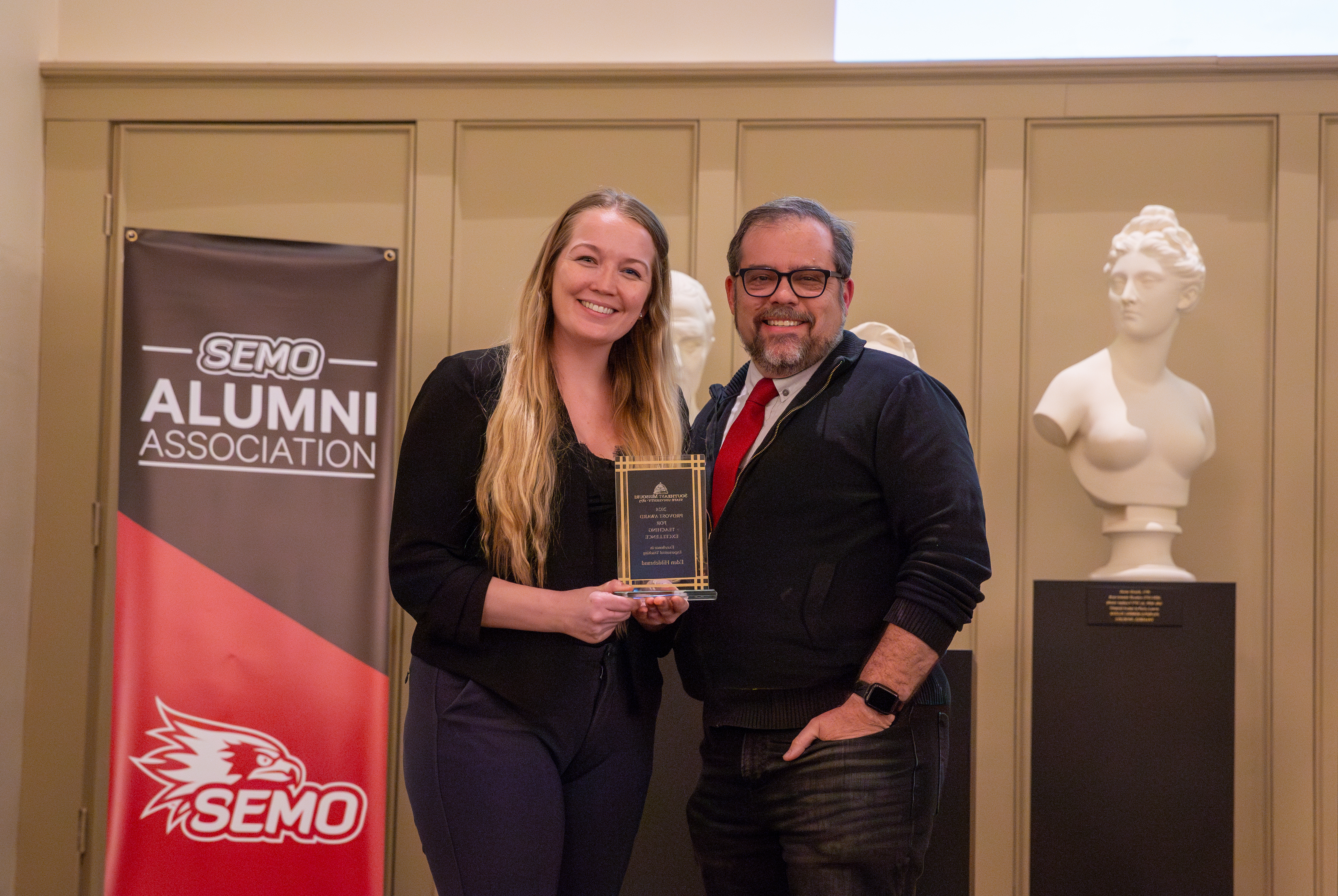 Eden Hildebrand receives her teaching award. 