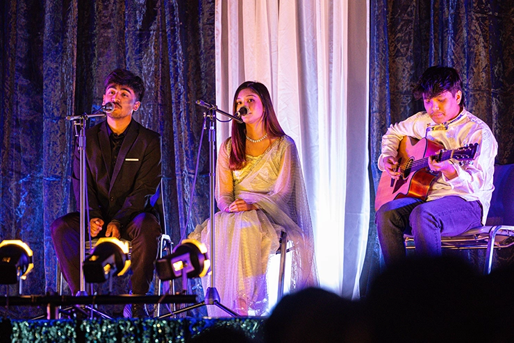 A photo of SEMO international students singing during the annual Carpe Diem event.