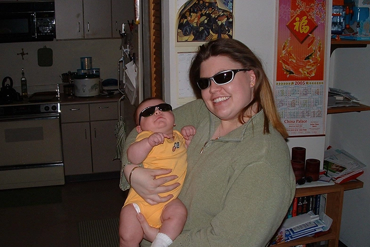 Tara and Ethan Griggs in SEMO's Towers West basement apartment.