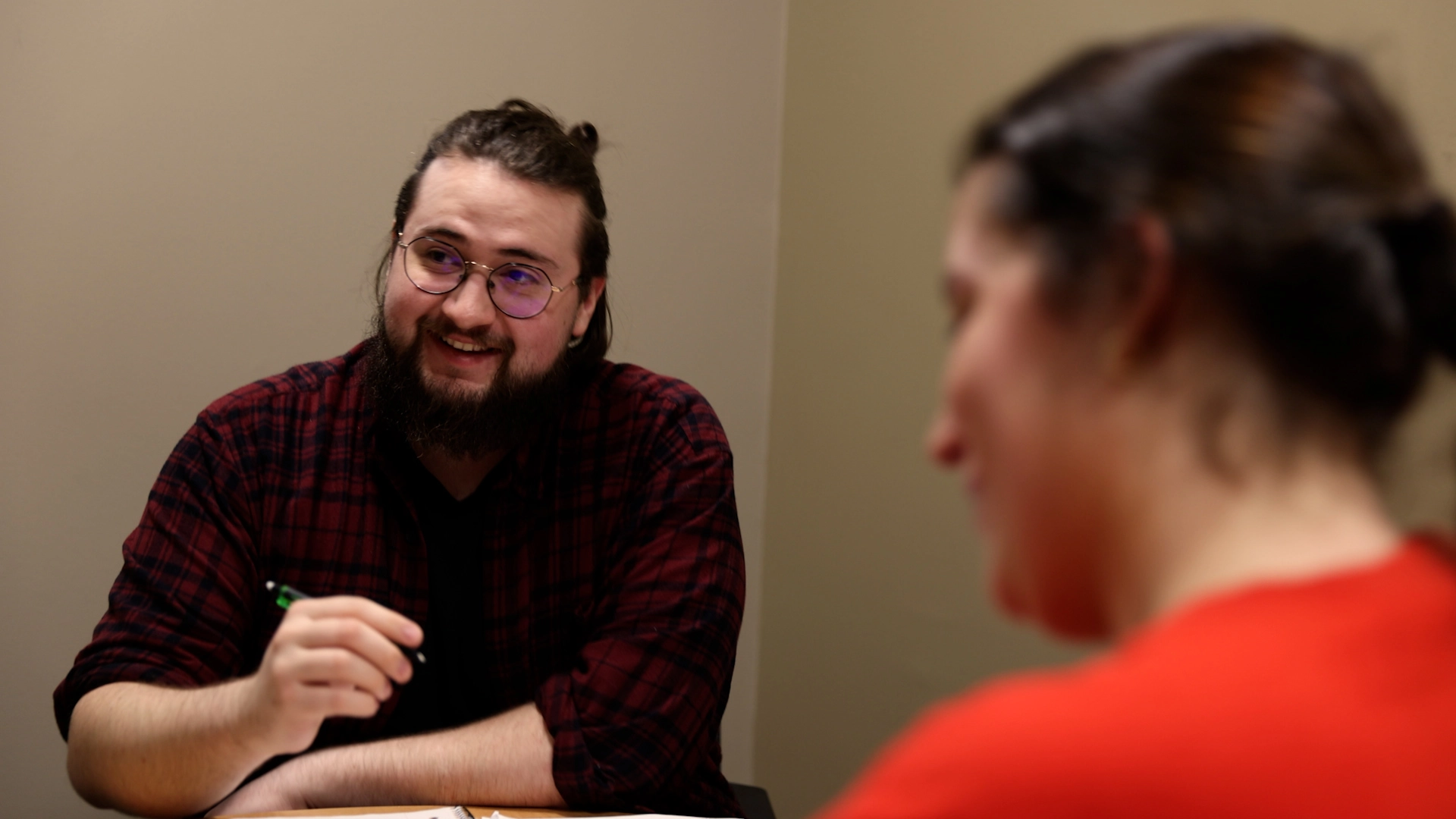 A photo of SEMO communication disorder student Josh Miller smiling during clinicals.