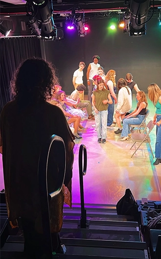 A photo of SEMO's Holland College of Arts and Media seniors performing at the senior showcase in New York City.