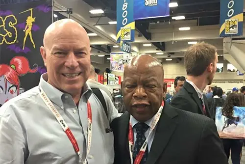 Sam Park with Friend John Lewis at a convention