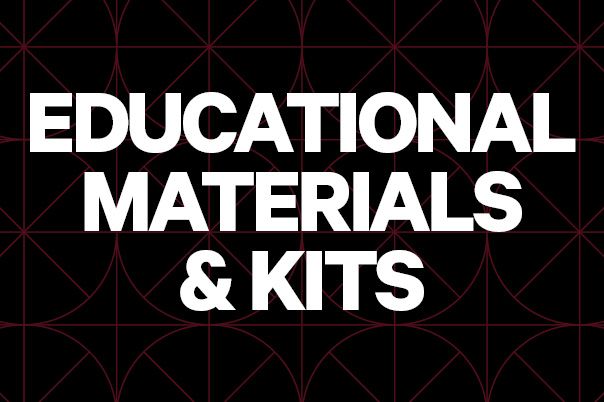 Graphic with the words Educational Materials & Kits
