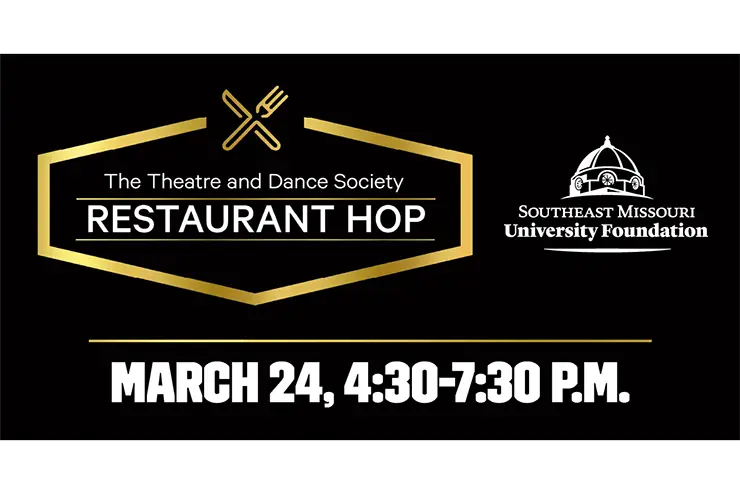 Restaurant hop logo with the date of March 24, 2026 by SEMO on it.