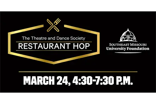 Restaurant hop logo with the date of March 24, 2026 by SEMO on it.