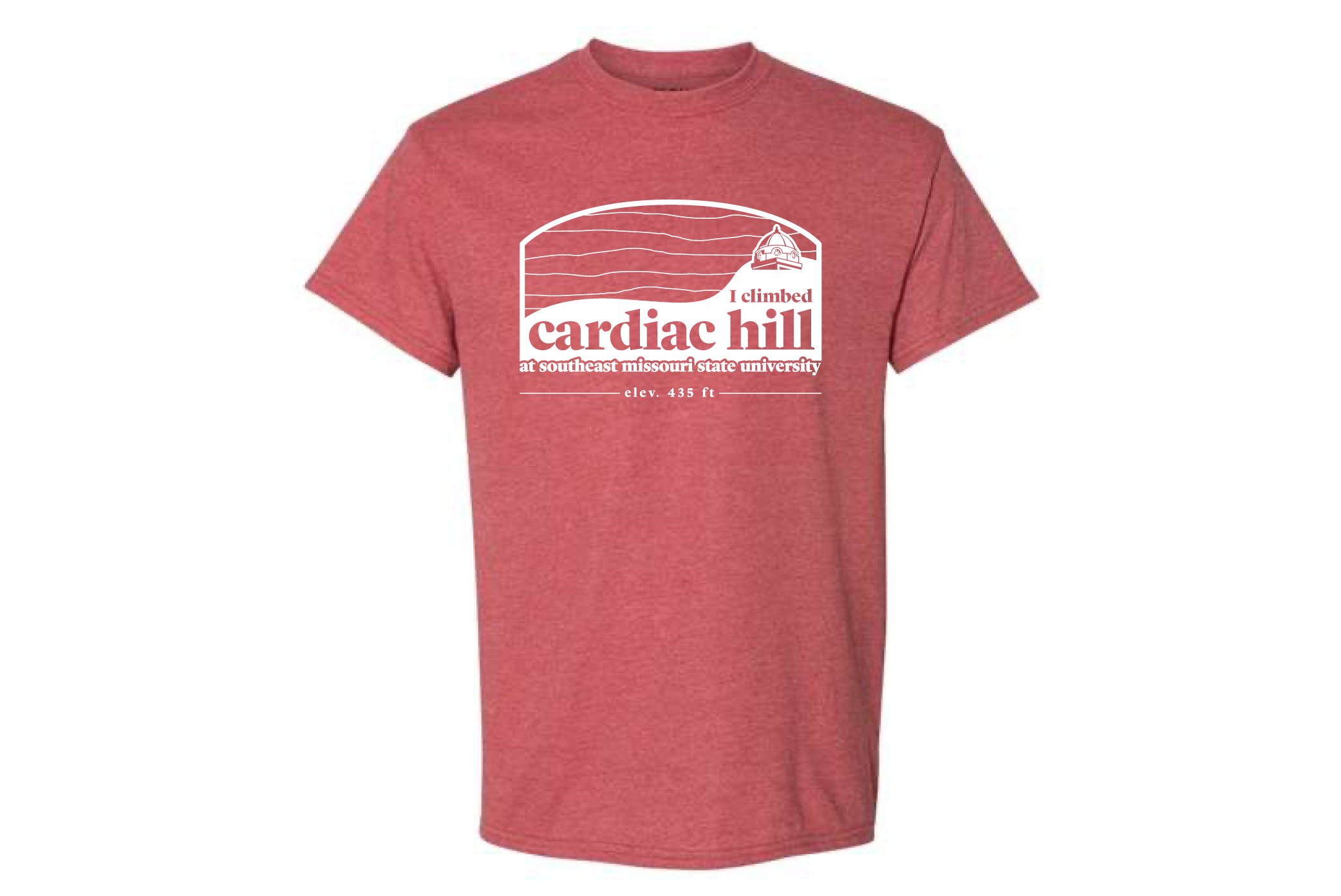 T-shirt design of I climbed Cardiac Hill