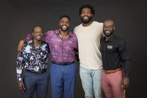 Cantrell Andrews, Wyky Jean, Aaron Adeoye, and Kweku Arkoful smile for the camera