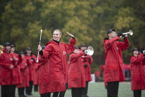 Band playing in the rain