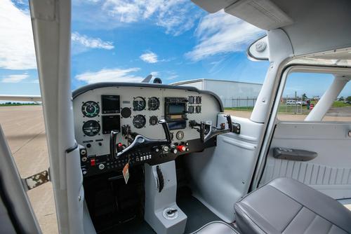 The cockpit of one of the semo planes