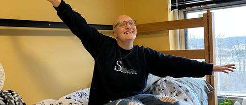 Photo of Gianna Deidrick in college dorm