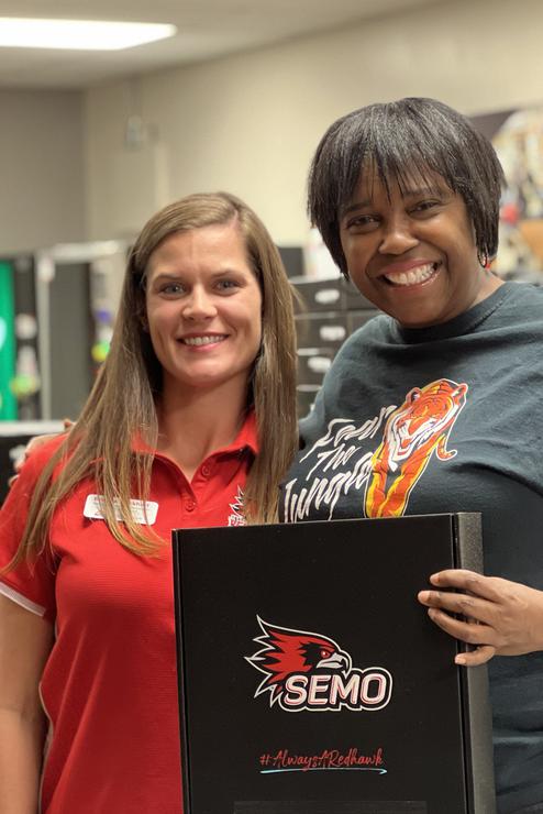 Brooke Lockhart poses with a guidance counselor