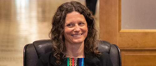 Kim Louie at a Board of Governors Meeting