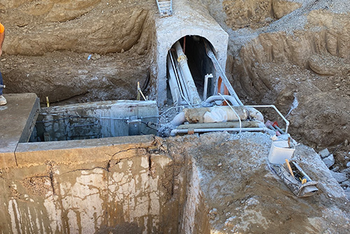 Looking at the inside of a tunnel