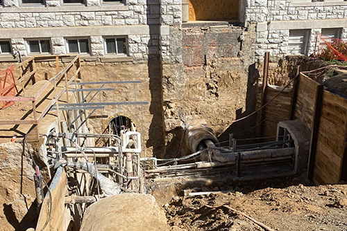 Looking at the inside of the tunnels from above