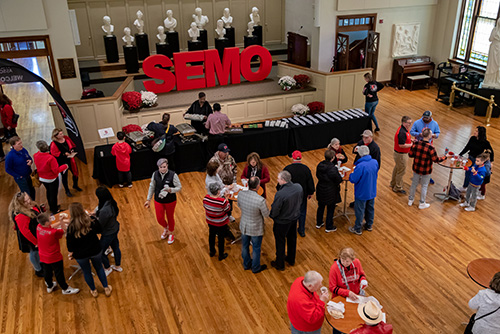 Alumni Breakfast in Wehking Alumni Center -  A view from above