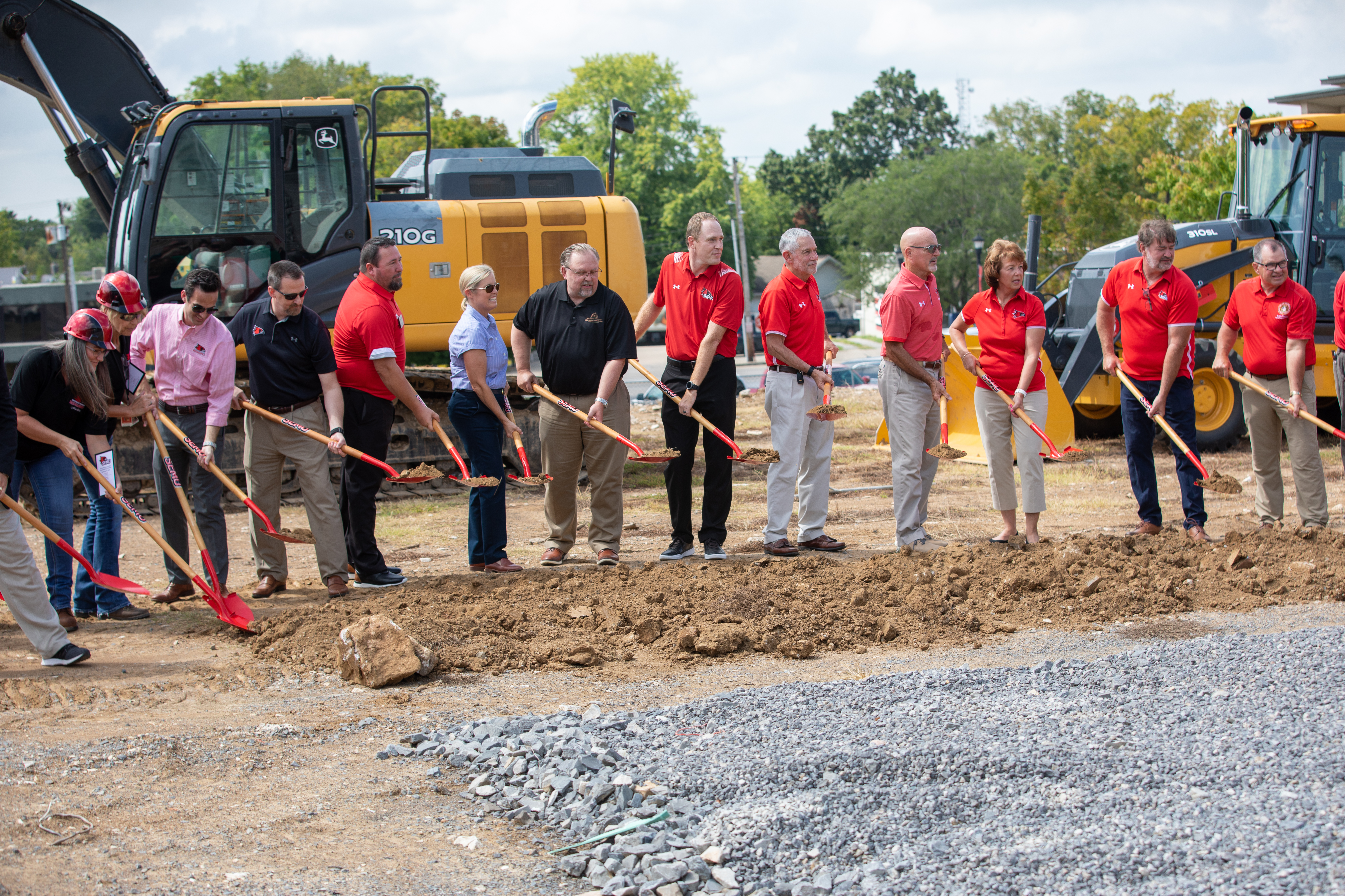 University leaders break ground on the Houck Multiuse Complex.