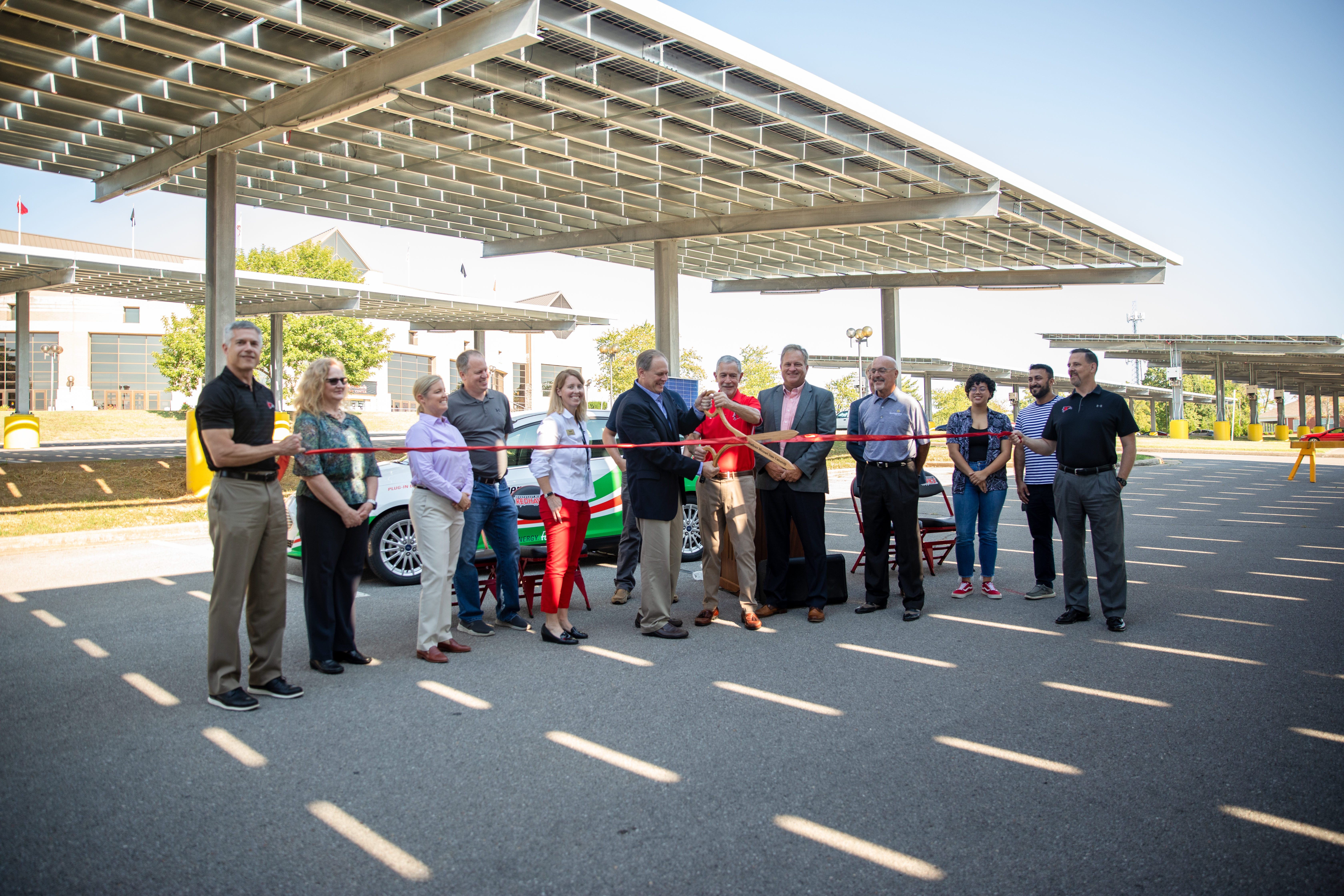 University, Ameren, and city officials announce new solar panels on the Southeast campus.