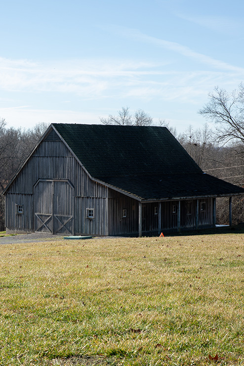Grey barn at the farm