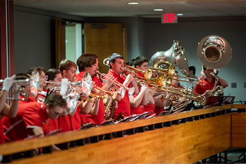 SEMO band playing at the 150 celebration