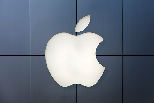 A computer logo of an apple 