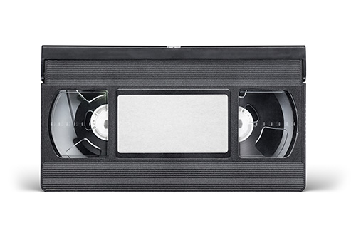 A VHS tape is shown