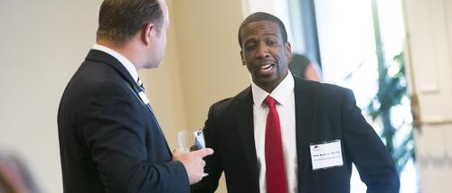 SEMO alumni visit at an event in St. Louis