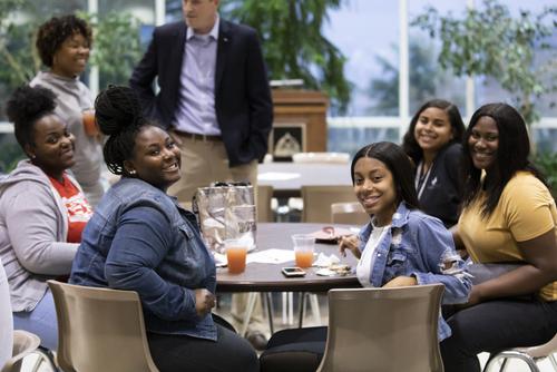 Students attend a luncheon 