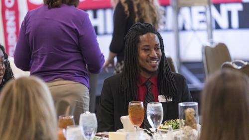 Students gather at a student achievement luncheon 