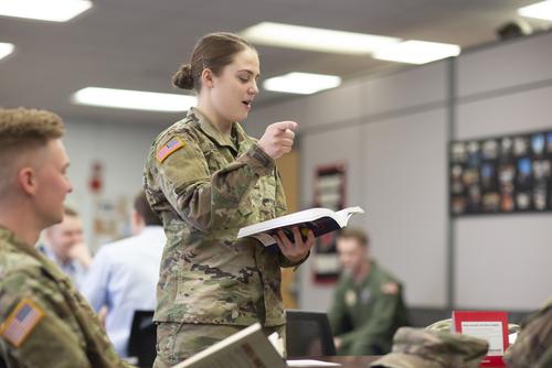 SEMO students study in the Military and Veterans Services lounge. 