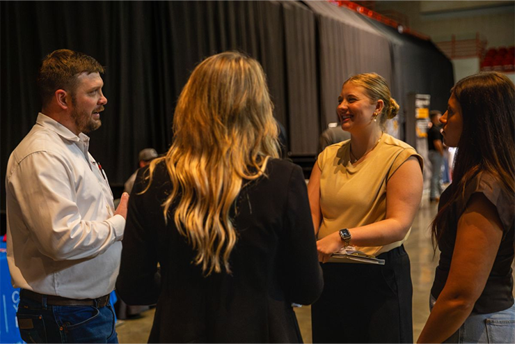 Students talking with an employer at SEMO's 2026 Career Expo