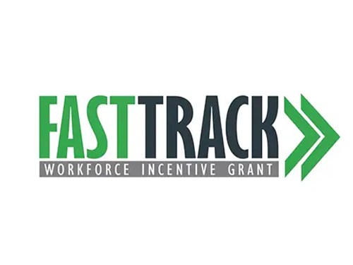 Fast Track logo, Workforce Incentive Grant with two arrows beside the words