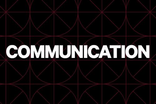 The words "Communication Division" in white on a black background.