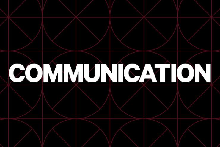 The words "Communication Division" in white on a black background.