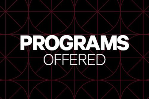 The words "Programs Offered" in white on a black background.