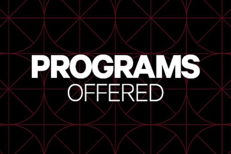 The words "Programs Offered" in white on a black background.